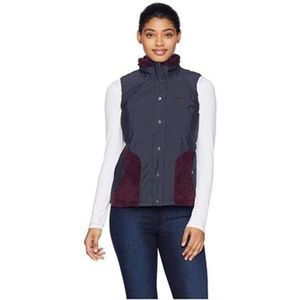 Marmot Womens Size Small Mia Vest Snap Up Sherpa Fleece Gray Purple